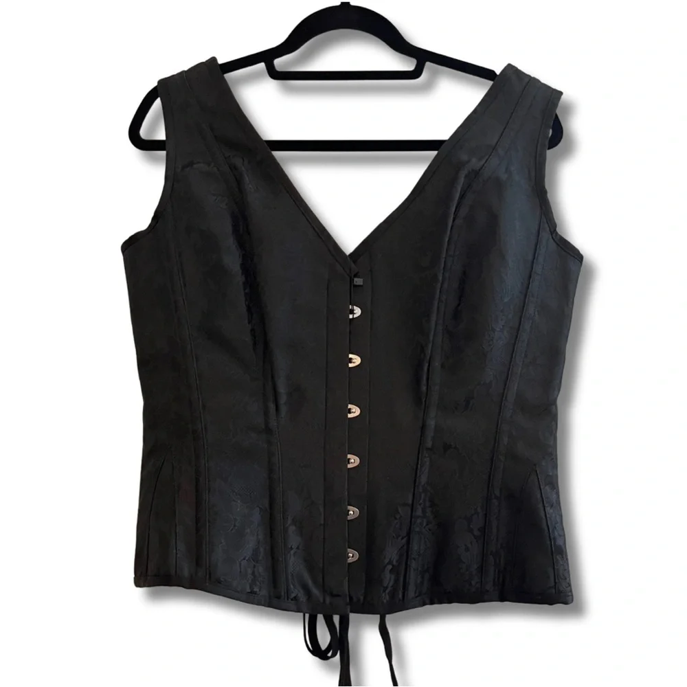 Corset Story Black Brocade Waist Taming
Overbust With Shoulder Straps 36 Waist - Picture 1 of 10